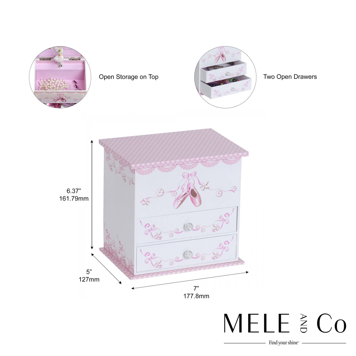 Mele and Co Angel Girls Ballerina Music Jewelry Box