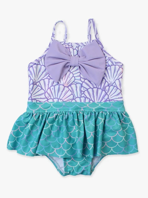 Magical Mermaid Big Bow Skirted One Piece