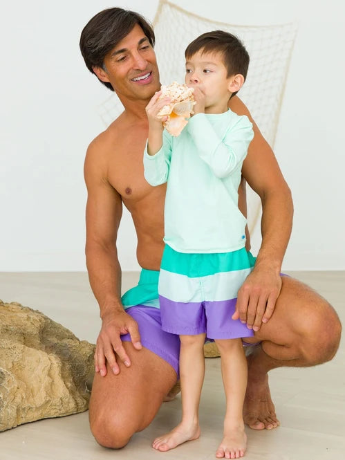 Marine Color Block Swim Trunks