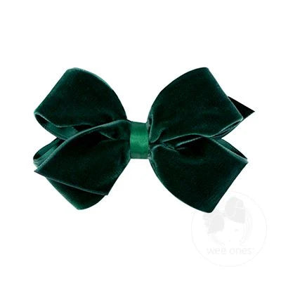 Mini Classic Velvet Bow-Green