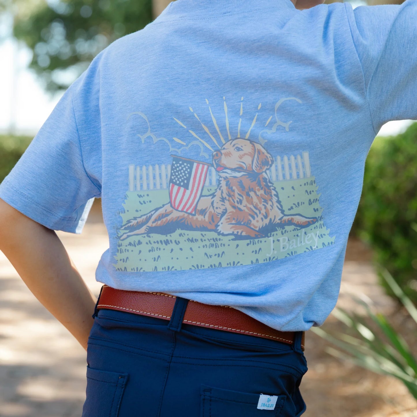 Logo Tee - Retriver on Heathered Blue