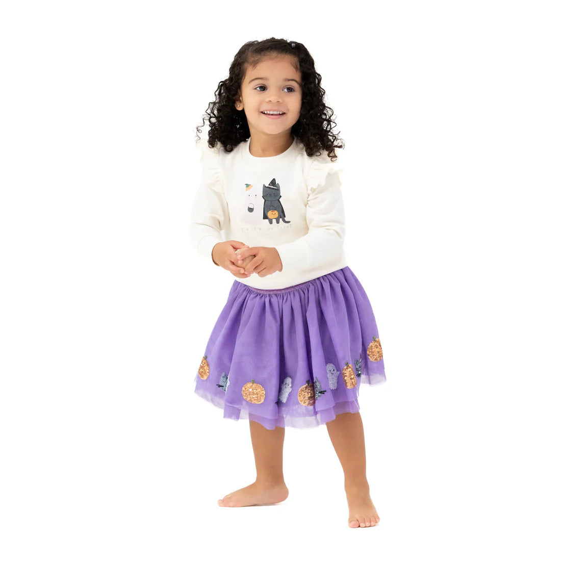 Trick or Treat Ruffle Sweatshirt- Trick or Treat