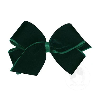 Small King Classic Velvet Bow- Green