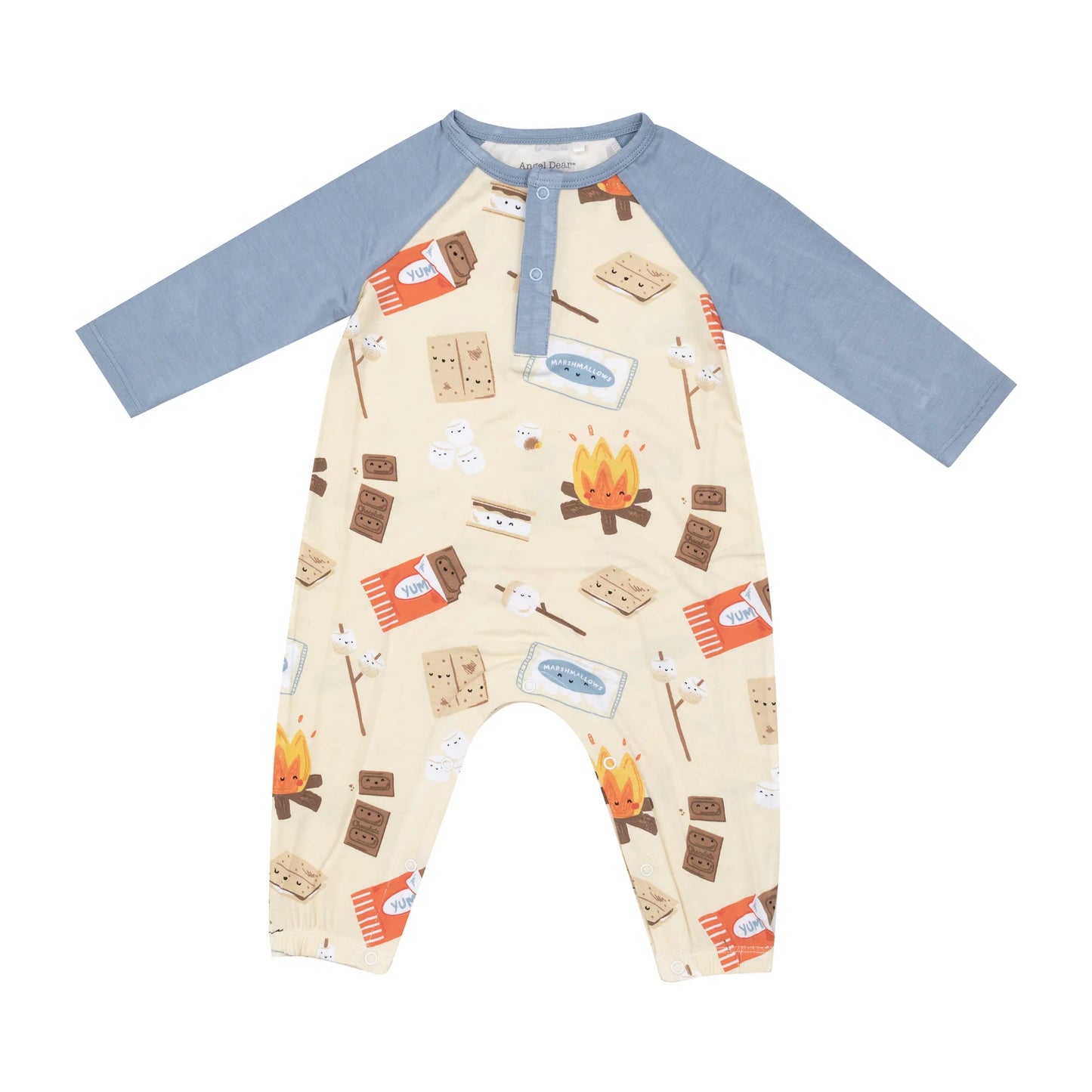 Raglan Henley Romper - Smores