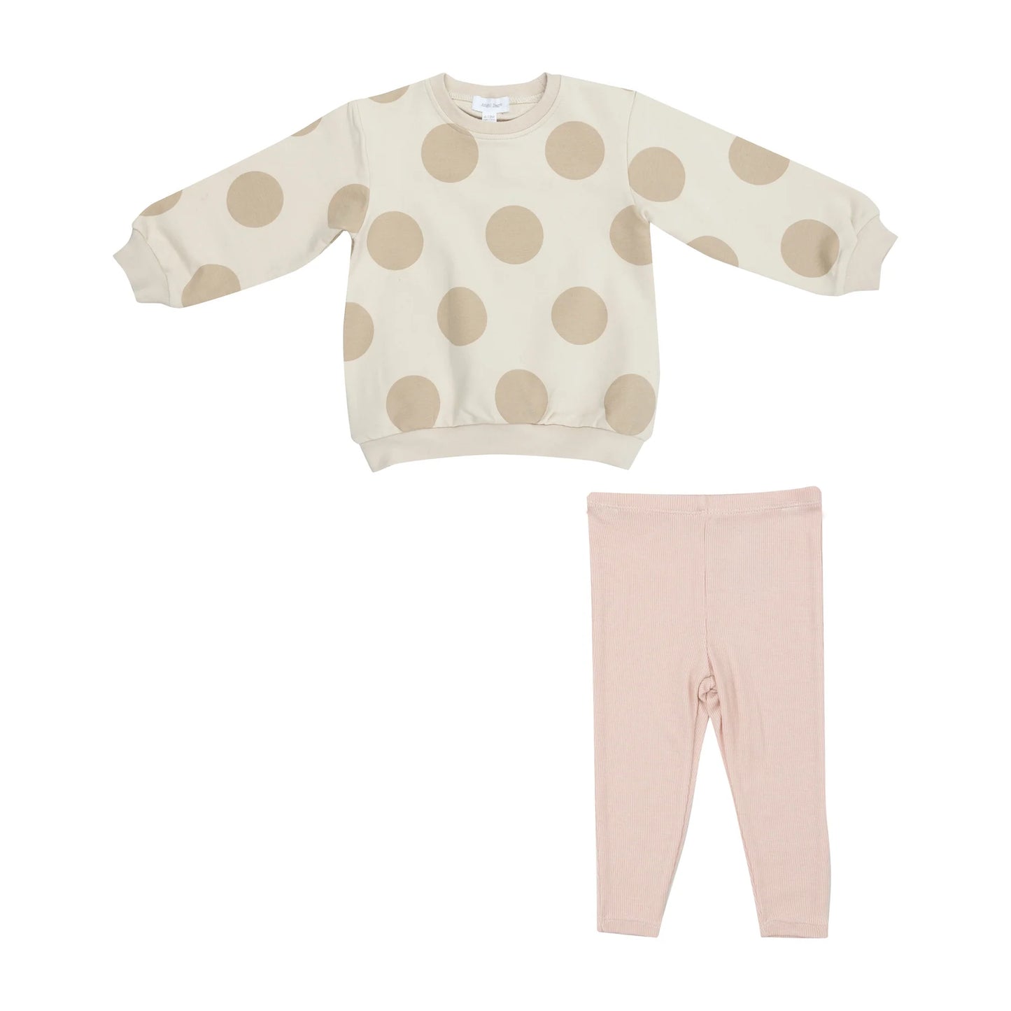 Puffy Oversized Sweatshirt + Legging - Beige Dot