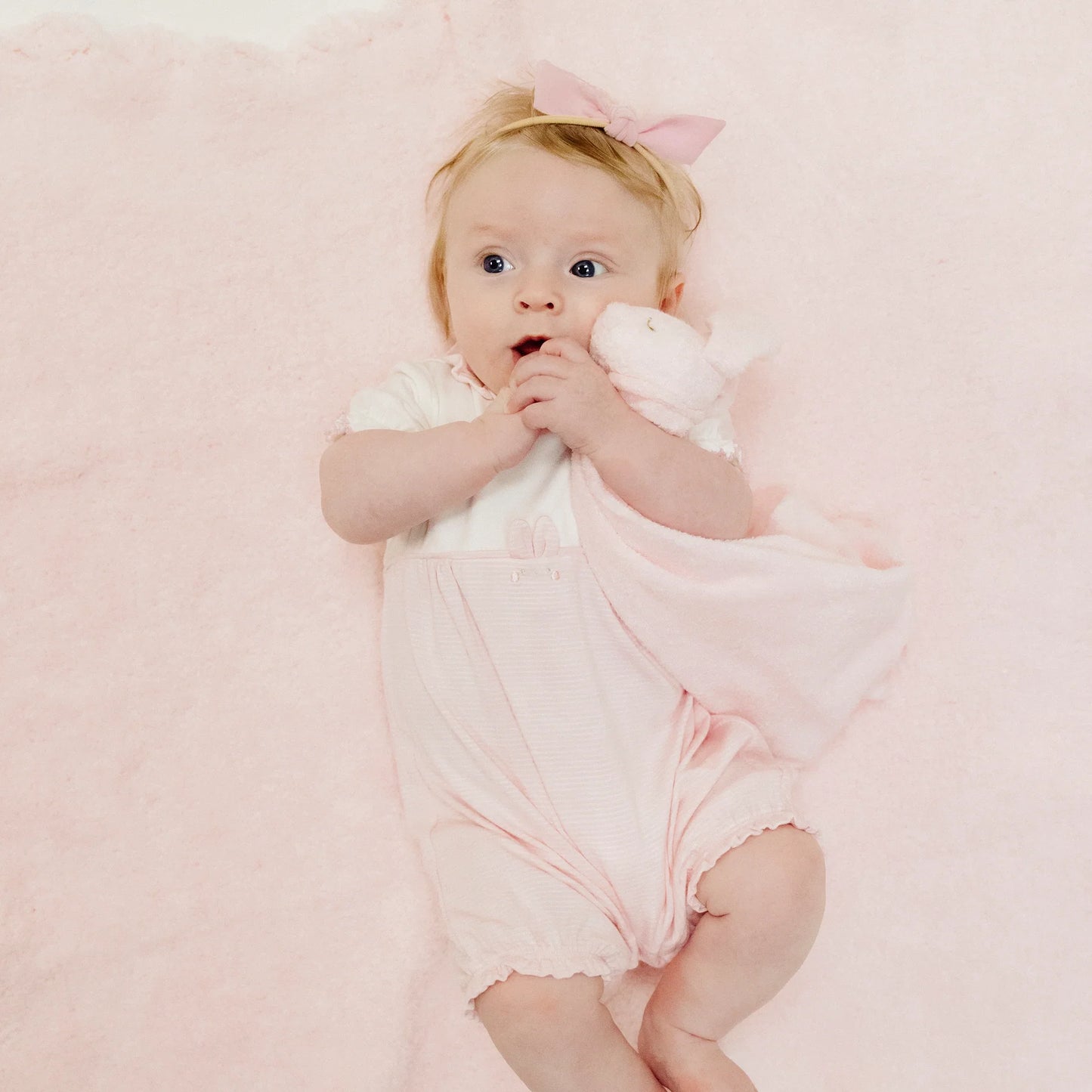 Tiny Bunny Romper - Stripe Classic Pink