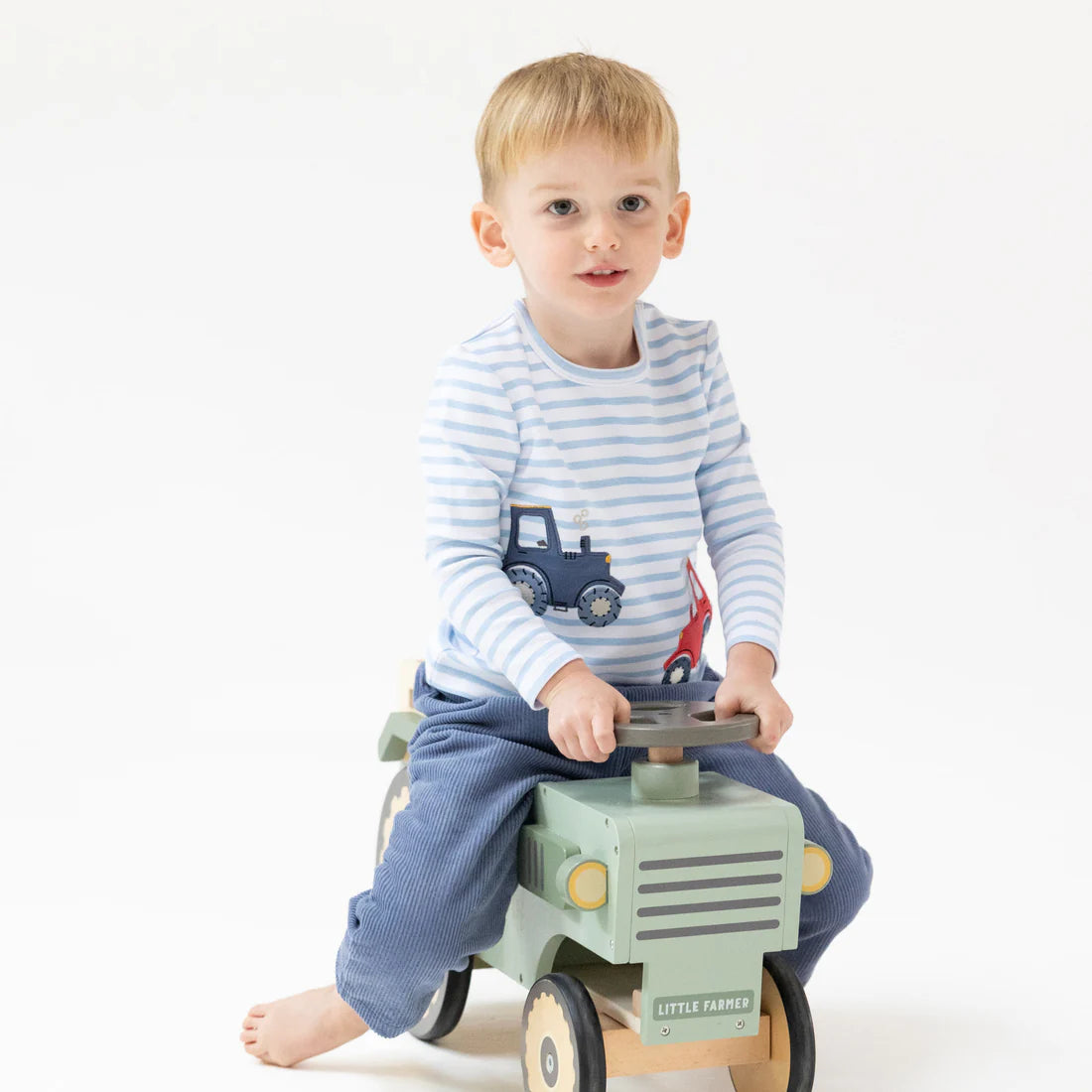 Mini Tractors- Long Sleeve Applique Shirt