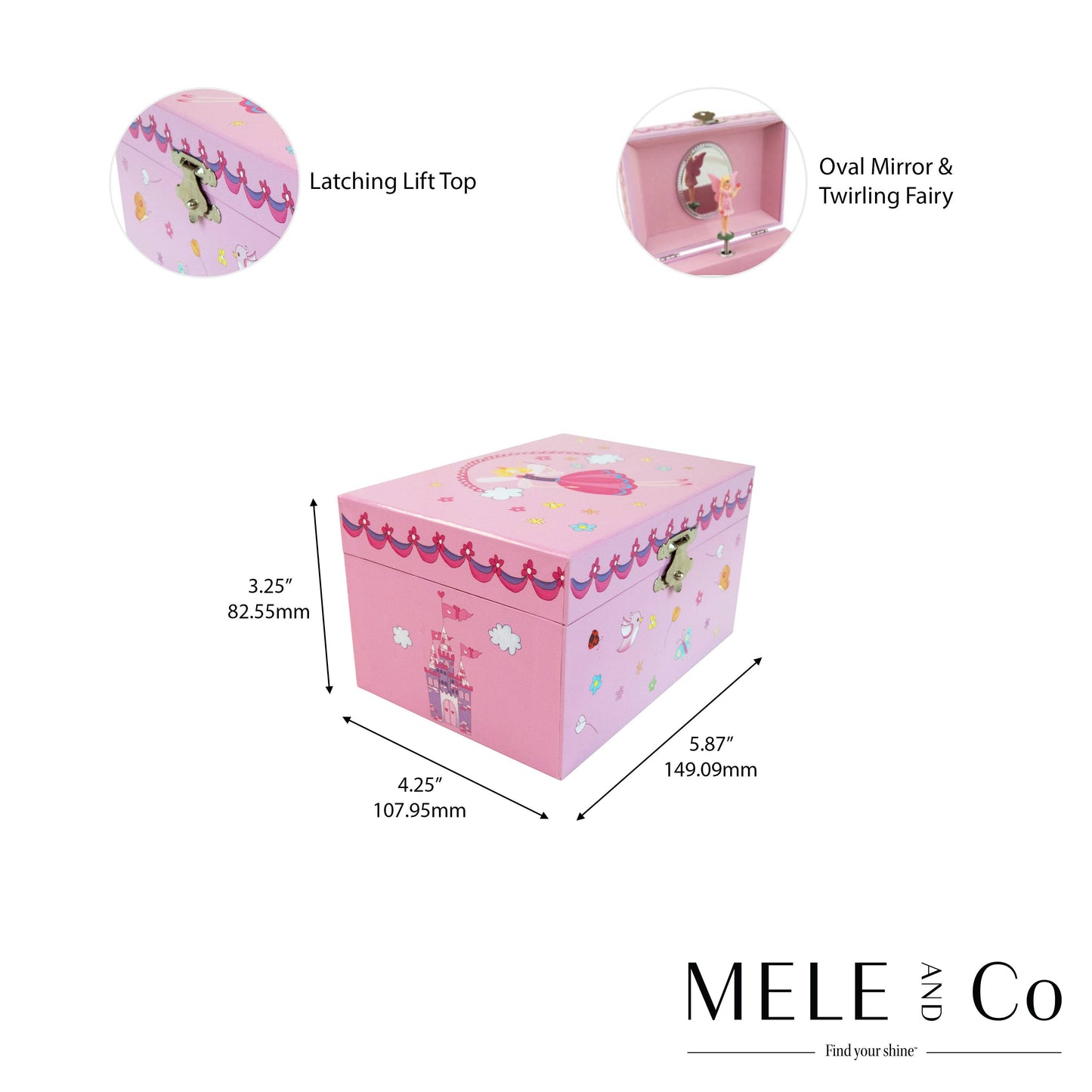 Mele and Co Krista Girls Musical Fairy Jewelry Box