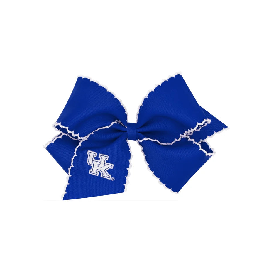 Medium Grosgrain Hair Bow with Moonstitch Edge and Embroidered Collegiate Logo