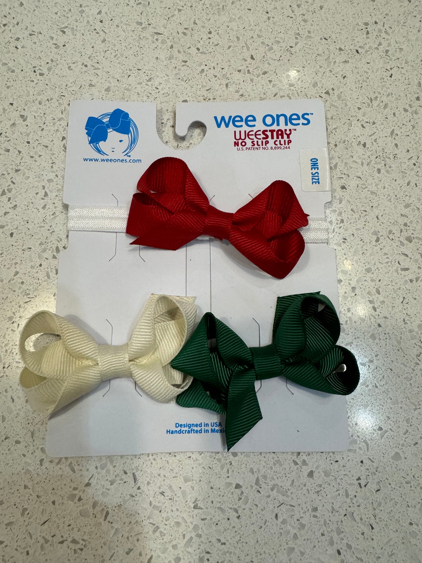 GIFT PACK! Three Tiny Grosgrain Hair Bows and One Add-A-Bow Band