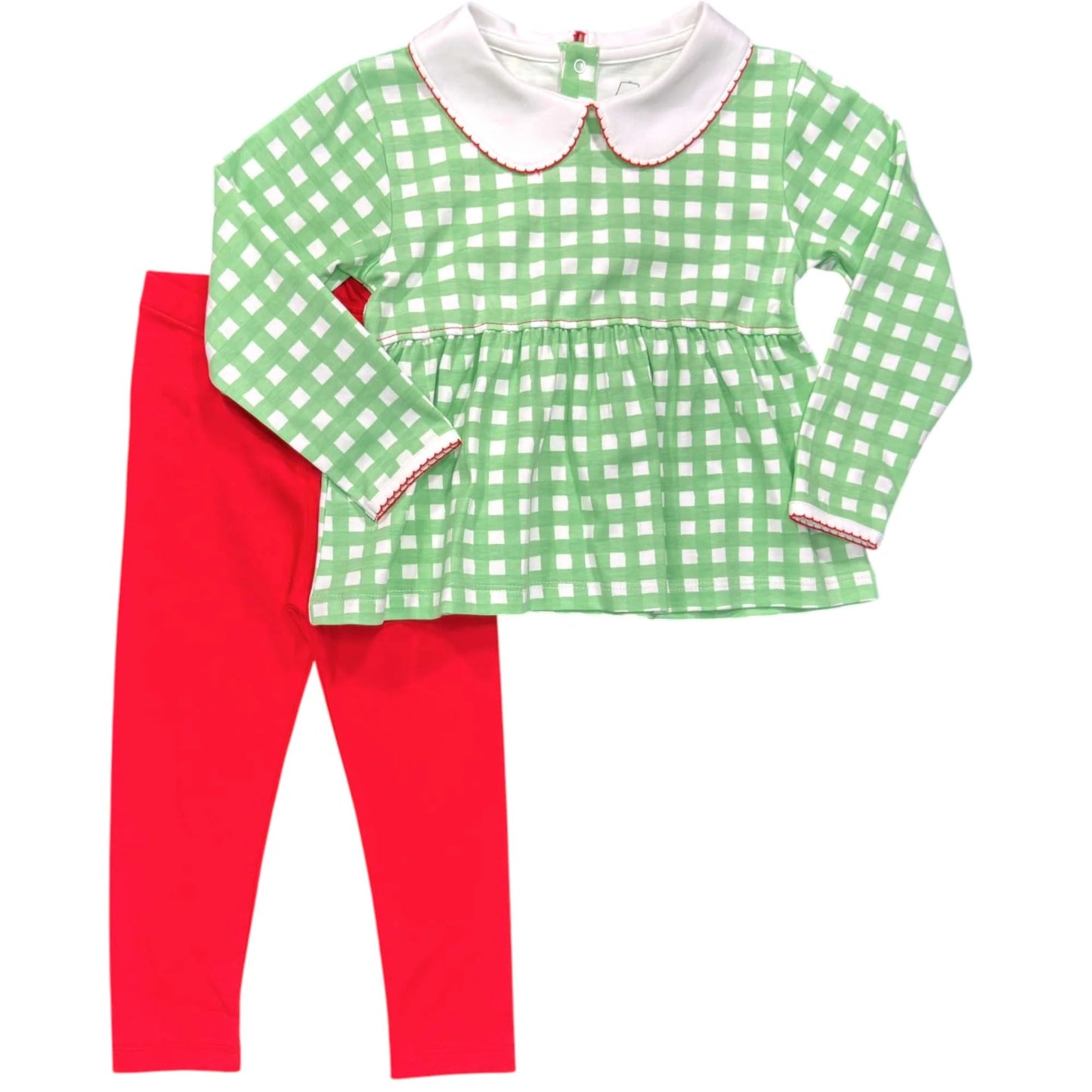 Play Shirt and Leggings- Green Gingham
