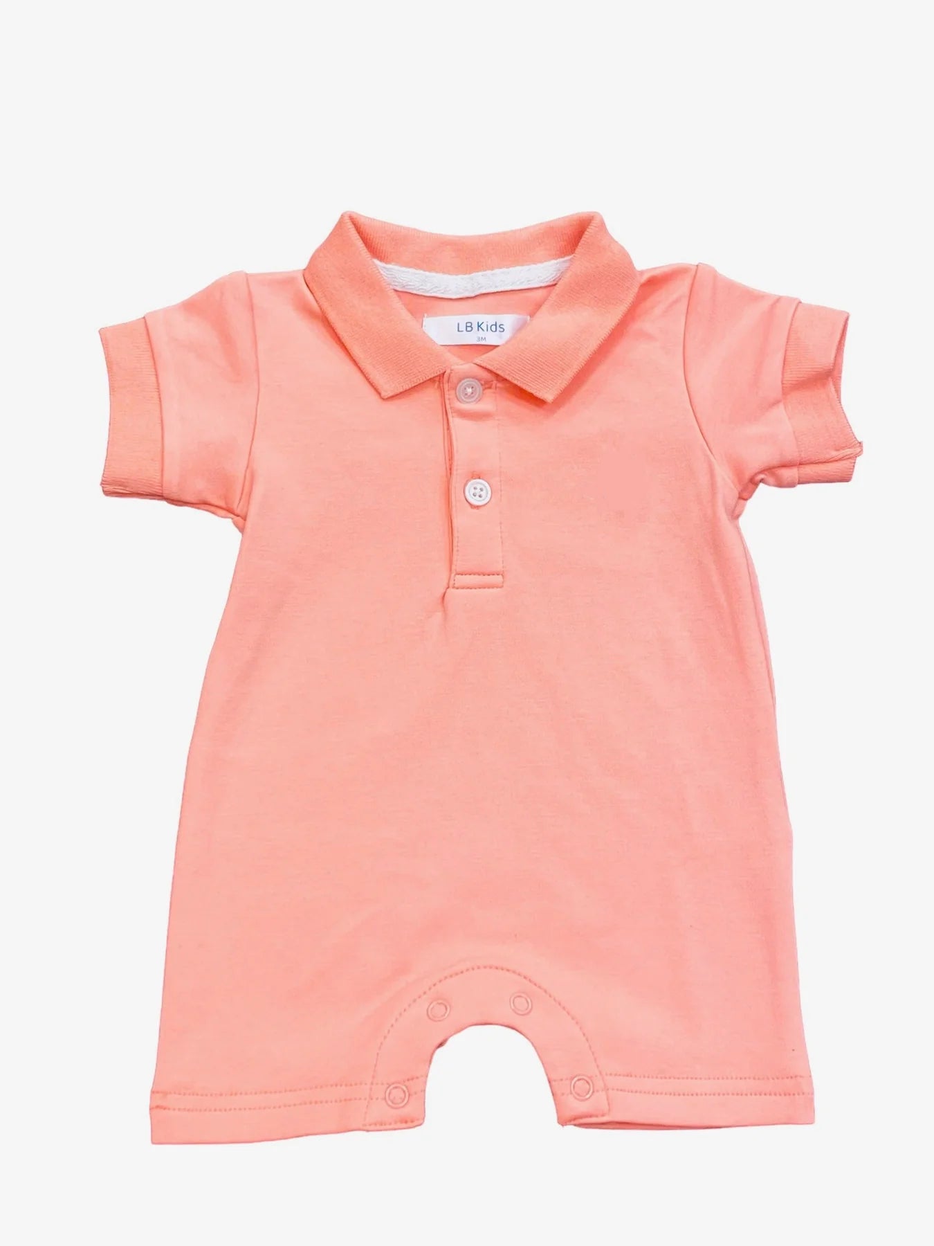Coral Short Sleeve Polo Romper