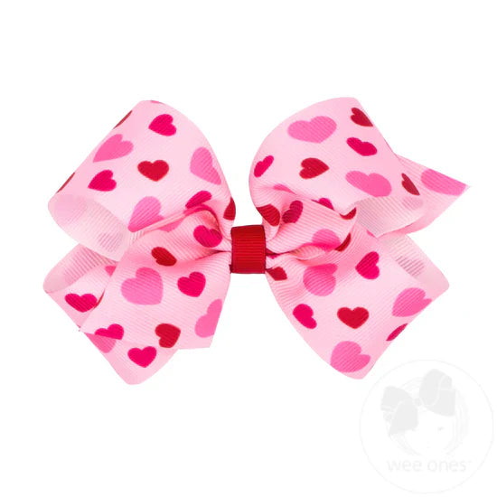 Medium Valentine Valentine Print Hair Bow