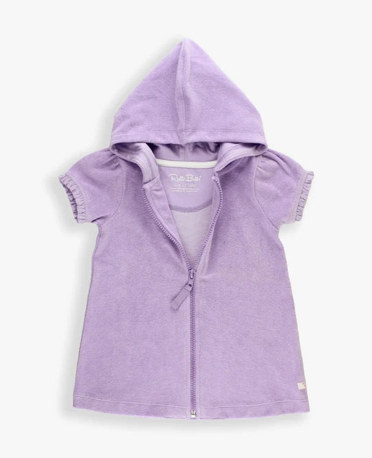Terry Full-Zip Cover Up- Lavender