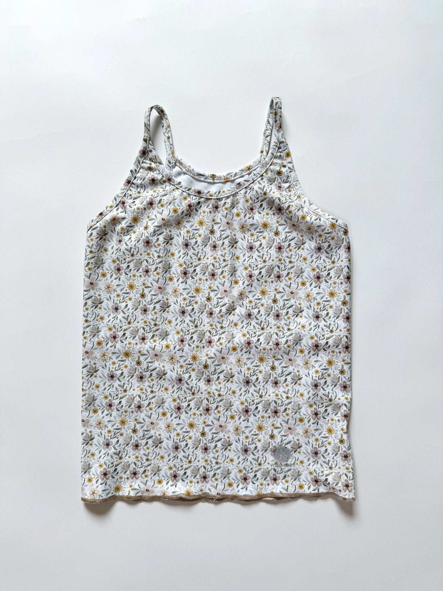 Almond Floral Razor Back Tank