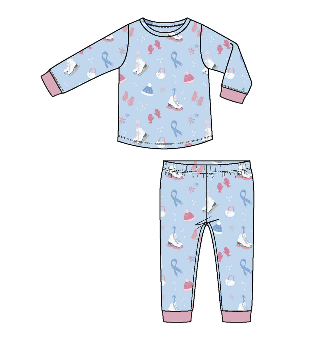 Ice Skating - Long Sleeve Loungewear Set