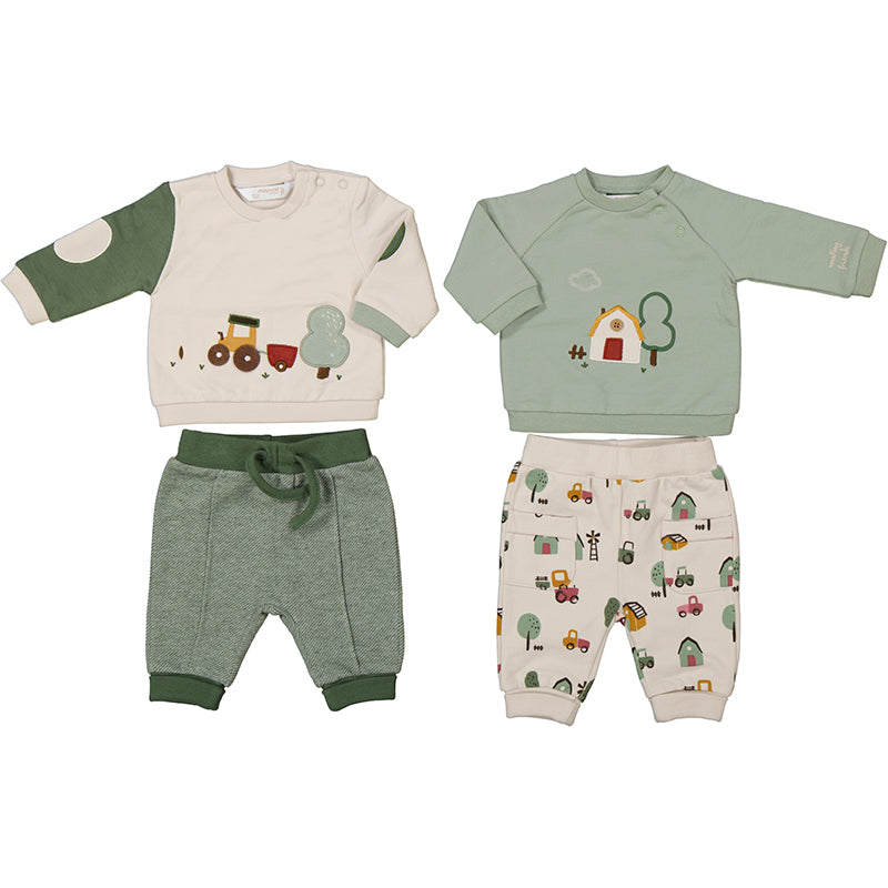 Knit set Boys- Cream Tractor