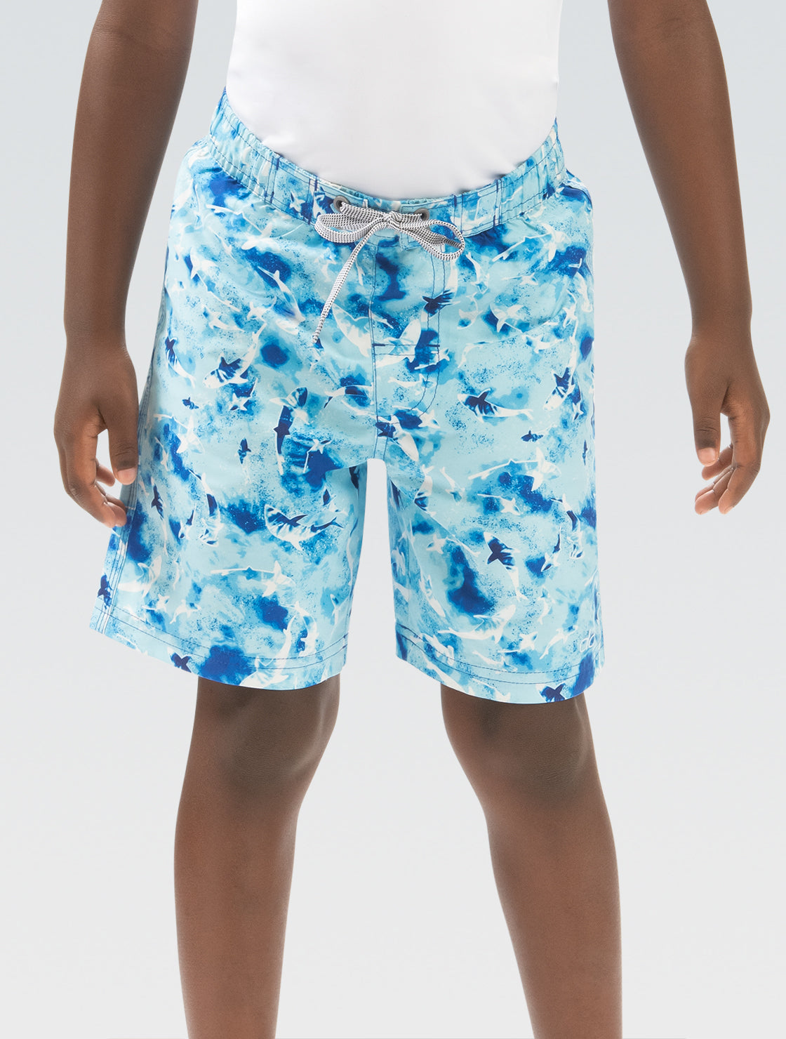 Little Dolfin Shark Bite Printed Swim Trunks