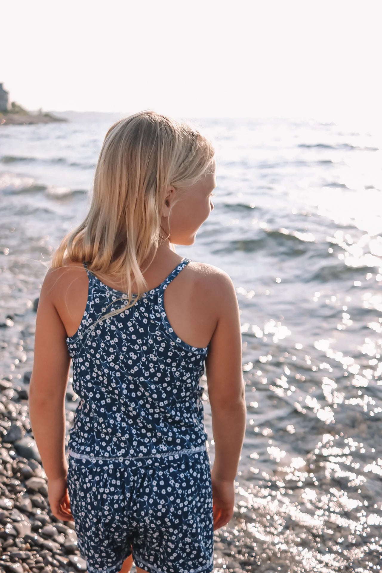 Navy Floral Razor Back Tank