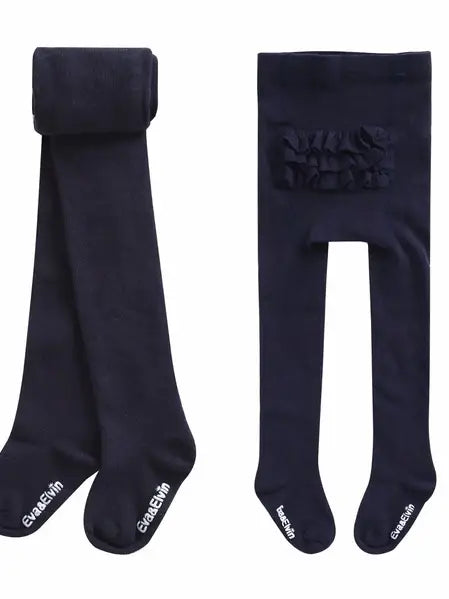 Navy Milky Frill Girl's Leggings