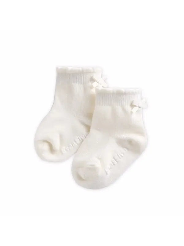 Ribbon Ankle Socks - White