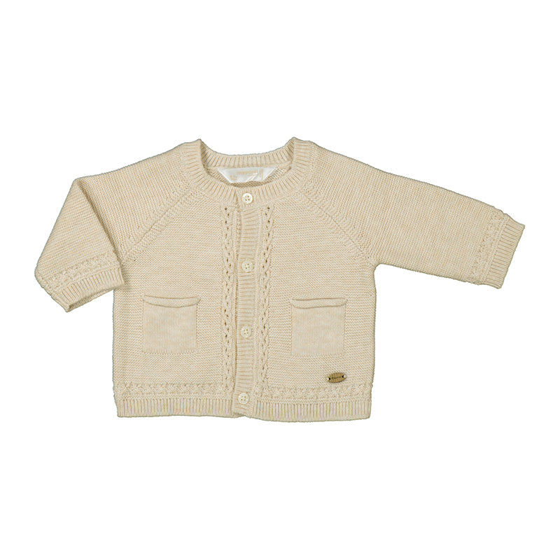 Roundneck cardigan- Cream