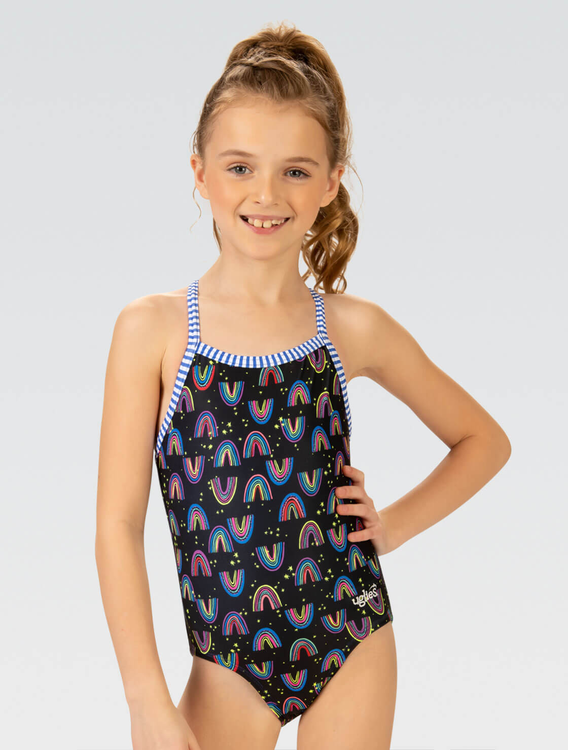 Uglies Girls Be Happy Criss-Cross Back One Piece Swimsuit