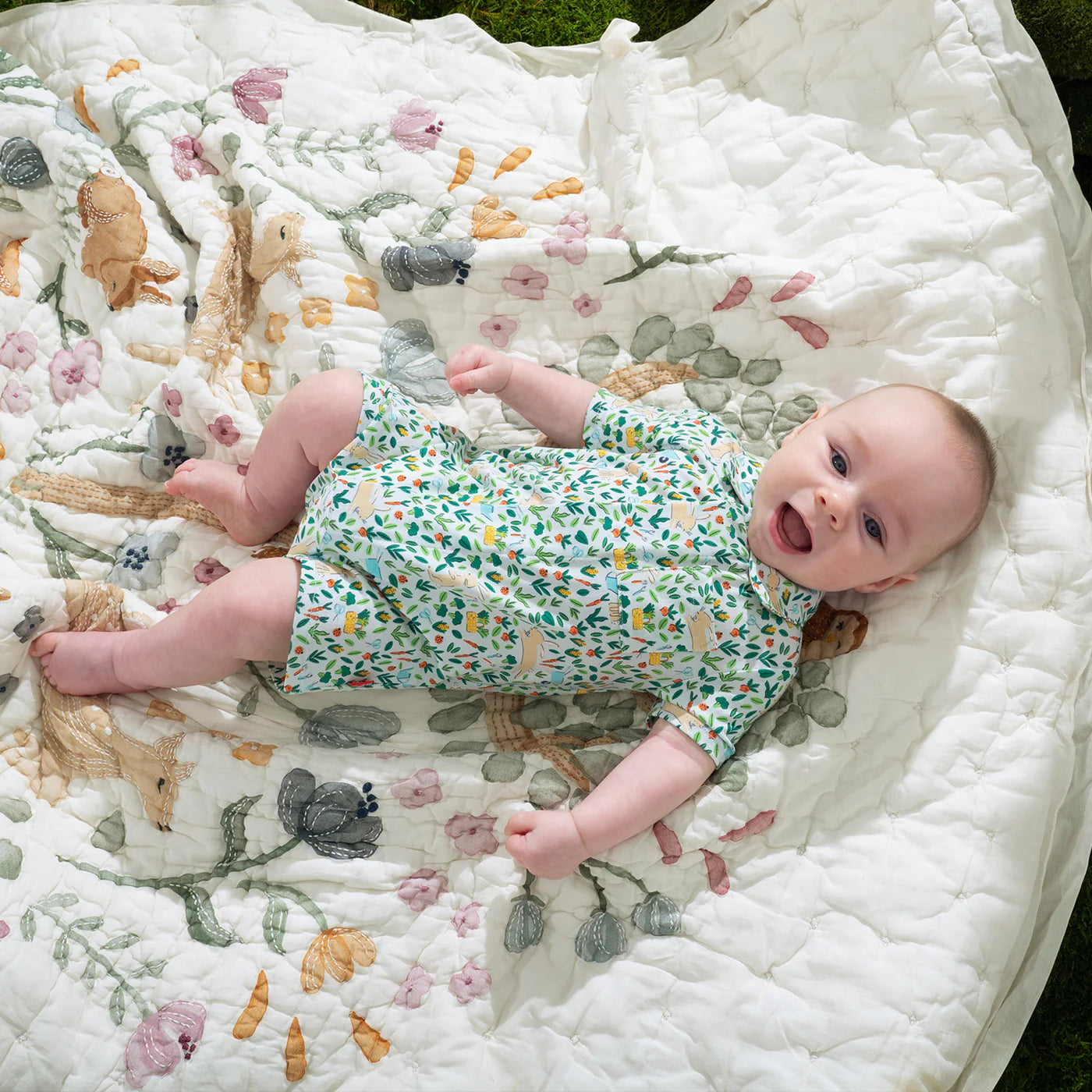 Magnetic Me Bunny Garden Polo Romper