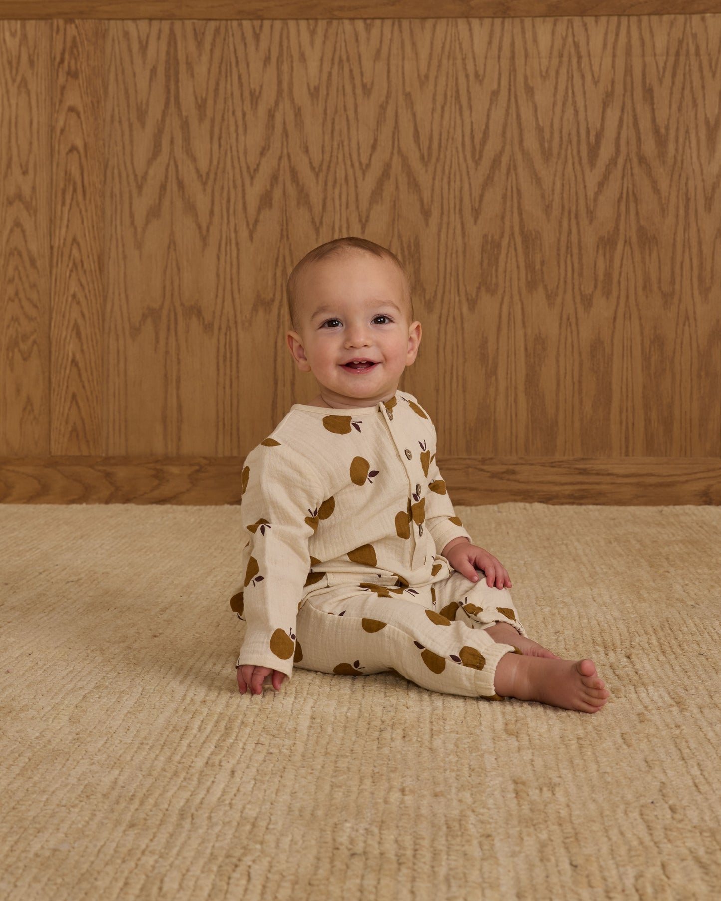 Long Sleeve Woven Jumpsuit || Golden Apples