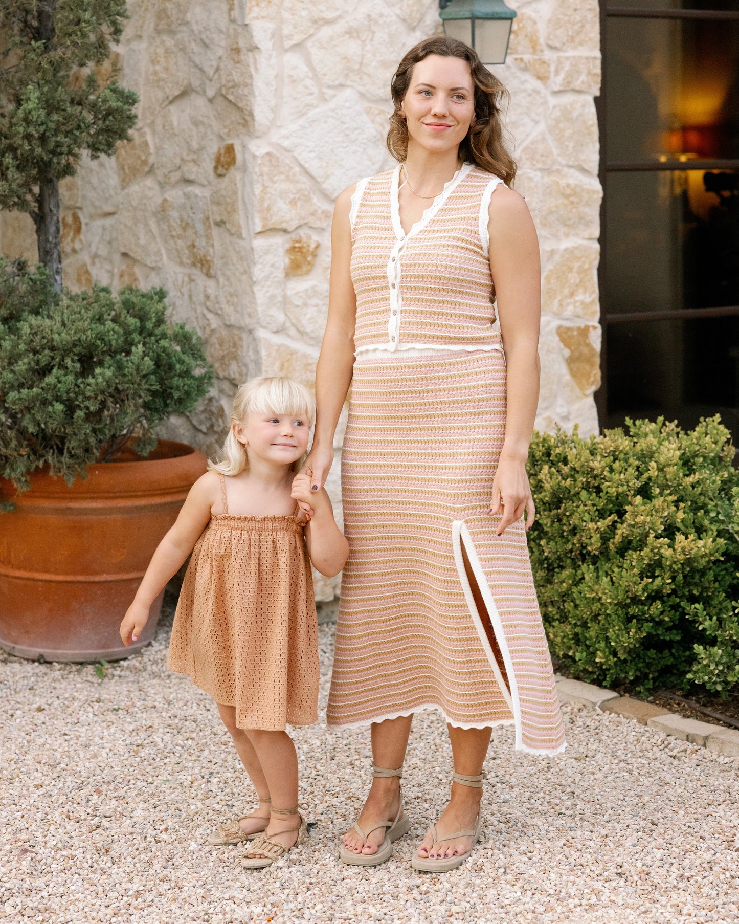 Knit Vest | Pink Stripe