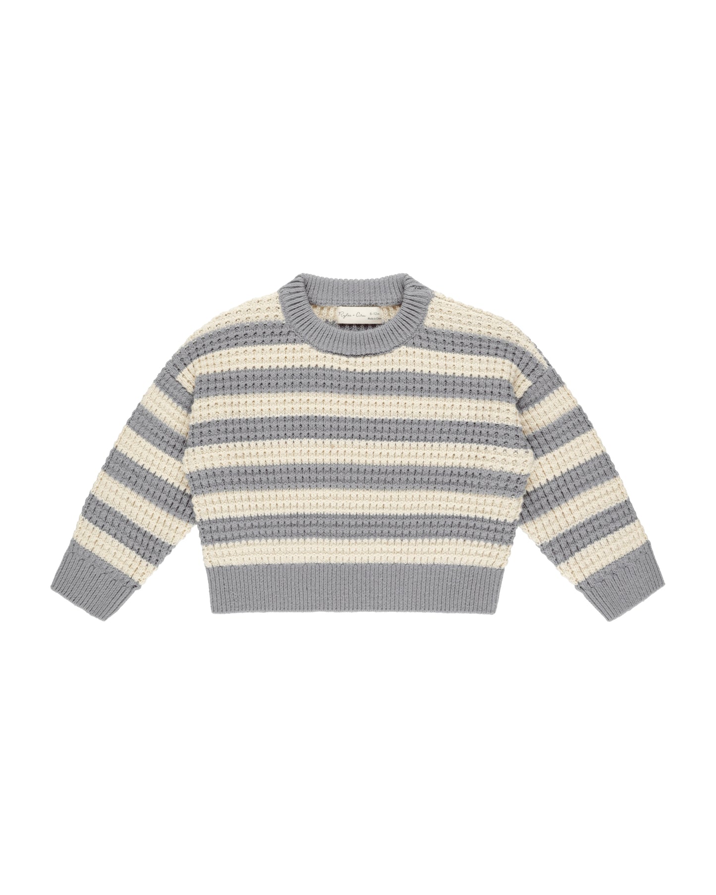 Aspen Sweater- Dusty Blue Stripe