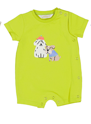 Short Dog Onesie- Neon Green