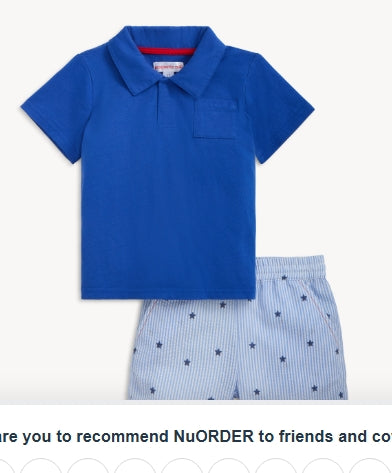 Magnetic Polo & Short Set Seersucker Stripe