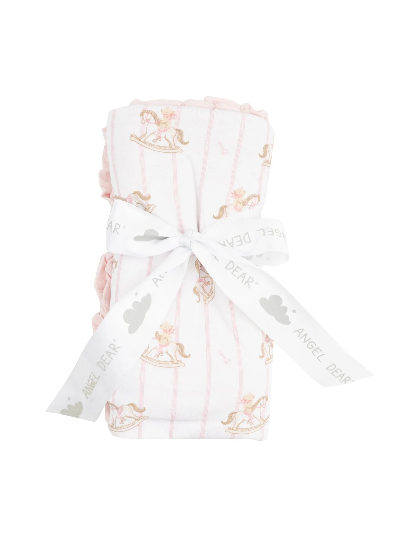 Vintage Rocking Horse Baby Blanket/Swaddle-Pink