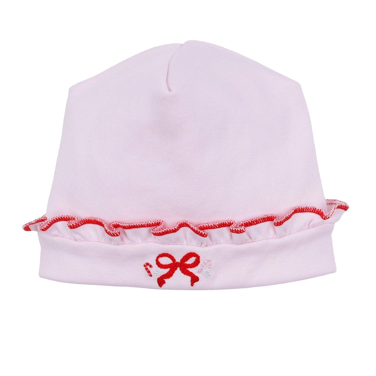 Candy Cane Lane Embroidered Ruffle Hat