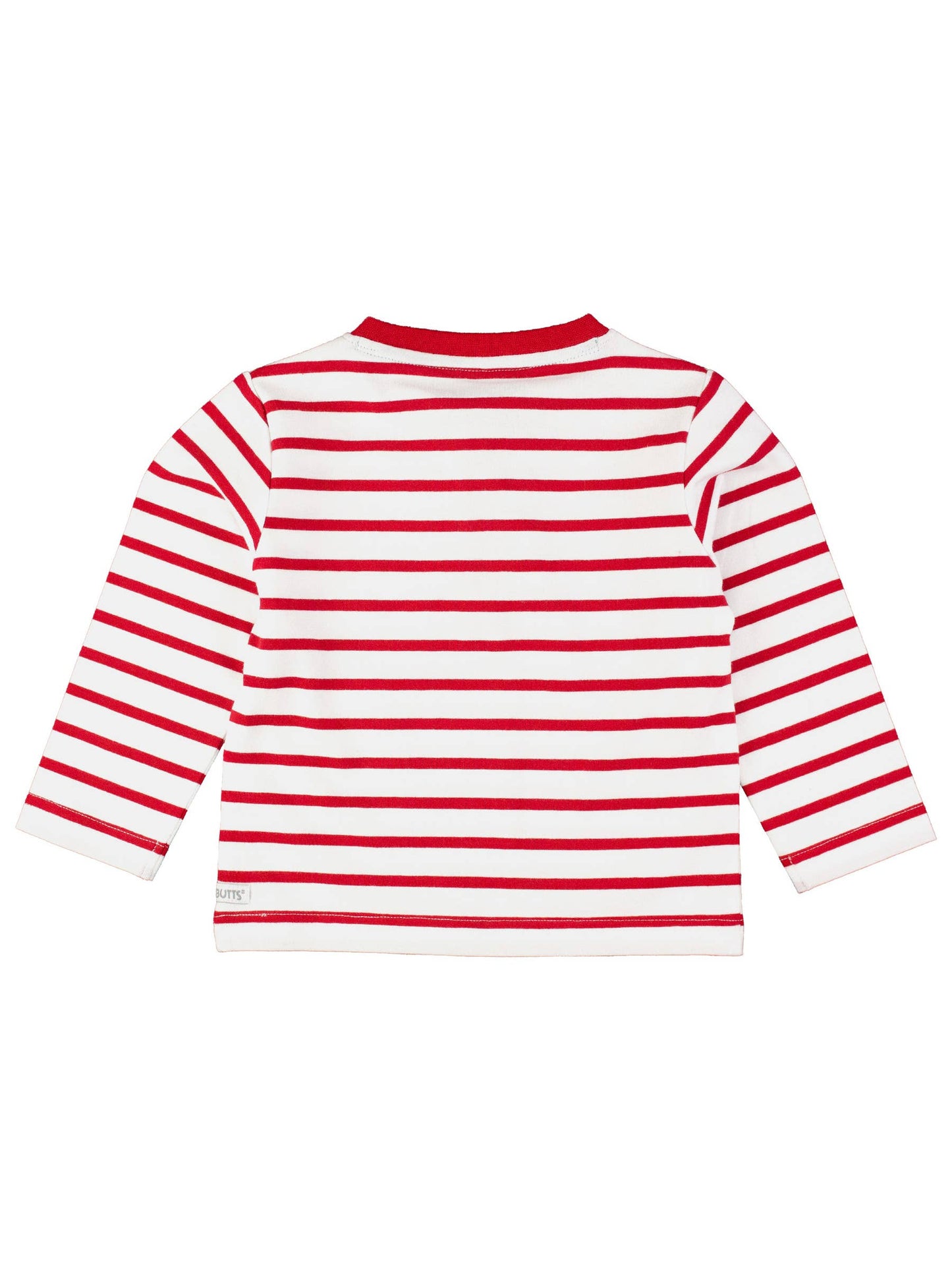 Boys Christmas Tree Red Stripe Knit Long Sleeve Henley Tee