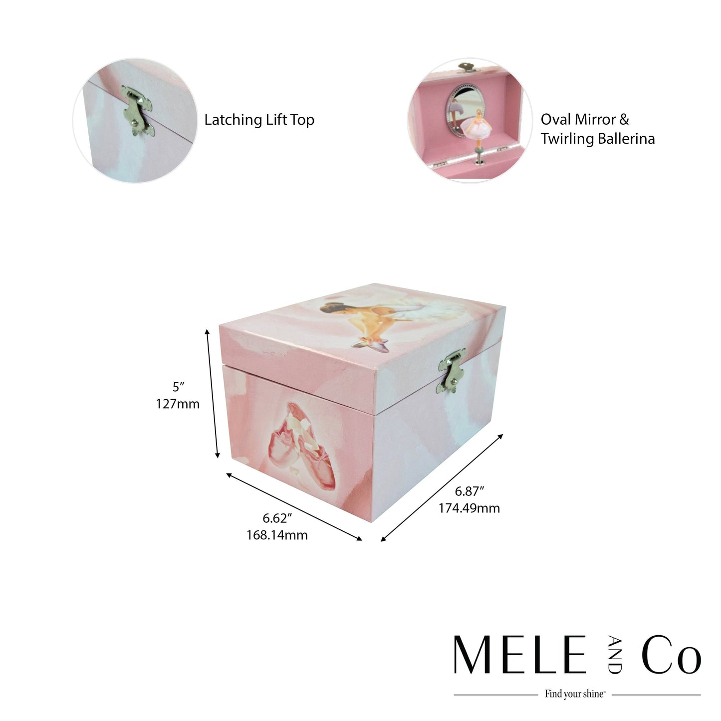 Mele and Co Casey Girl's Musical Ballerina Jewelry Box