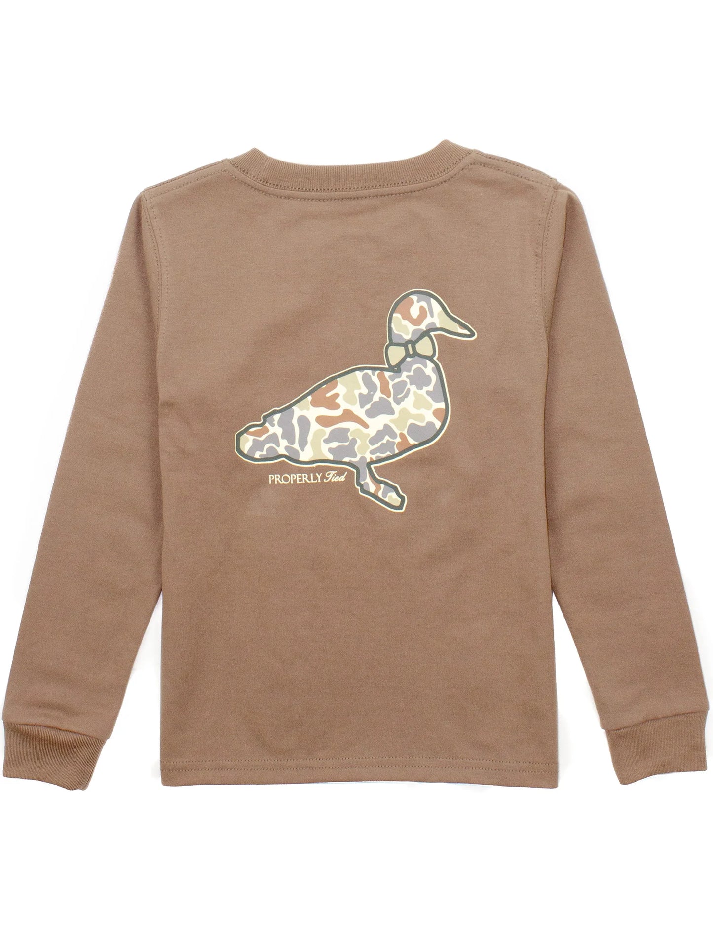 Boys Field Camo Logo LS-Walnut