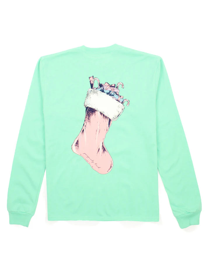 Girls Stocking LS Wash Green