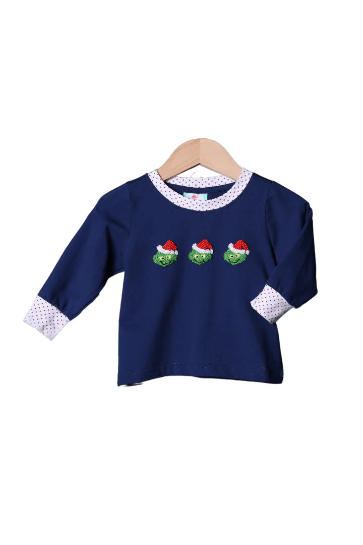 French Knot Grouch Navy Shirt