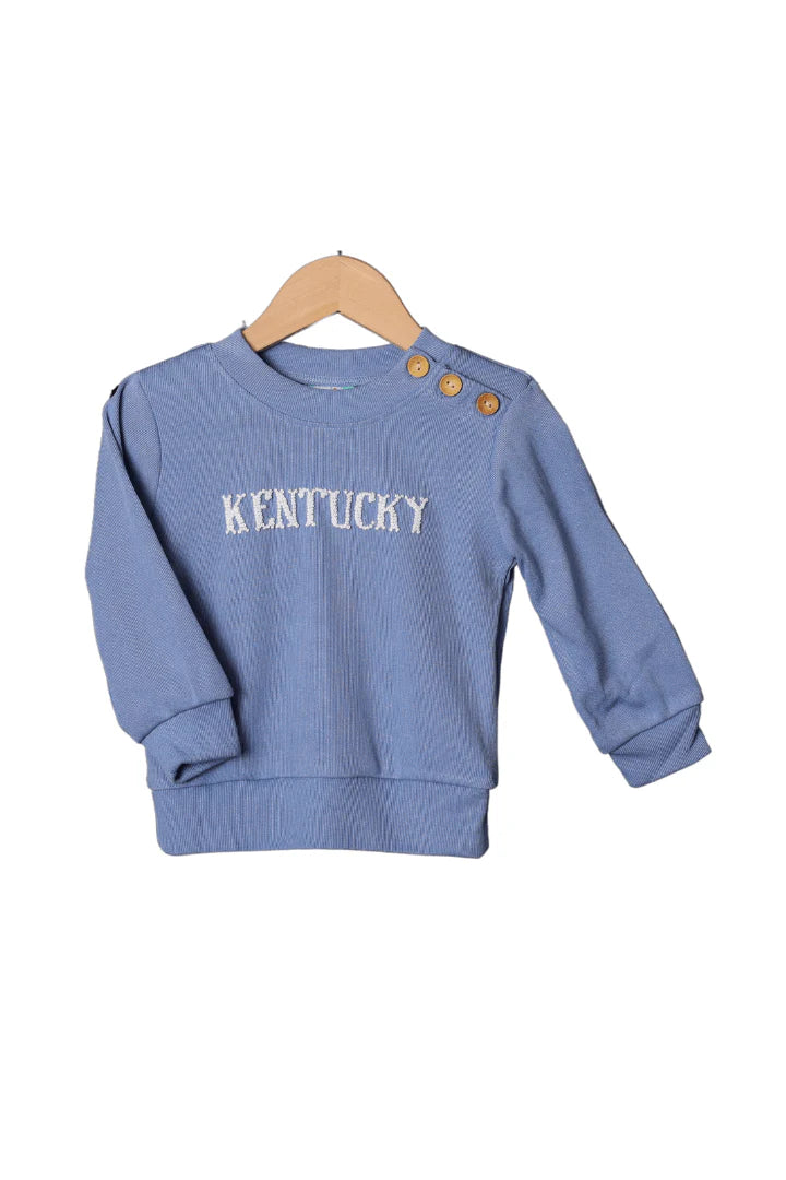 French Knot Kentucky Blue Knit Sweater Pullover