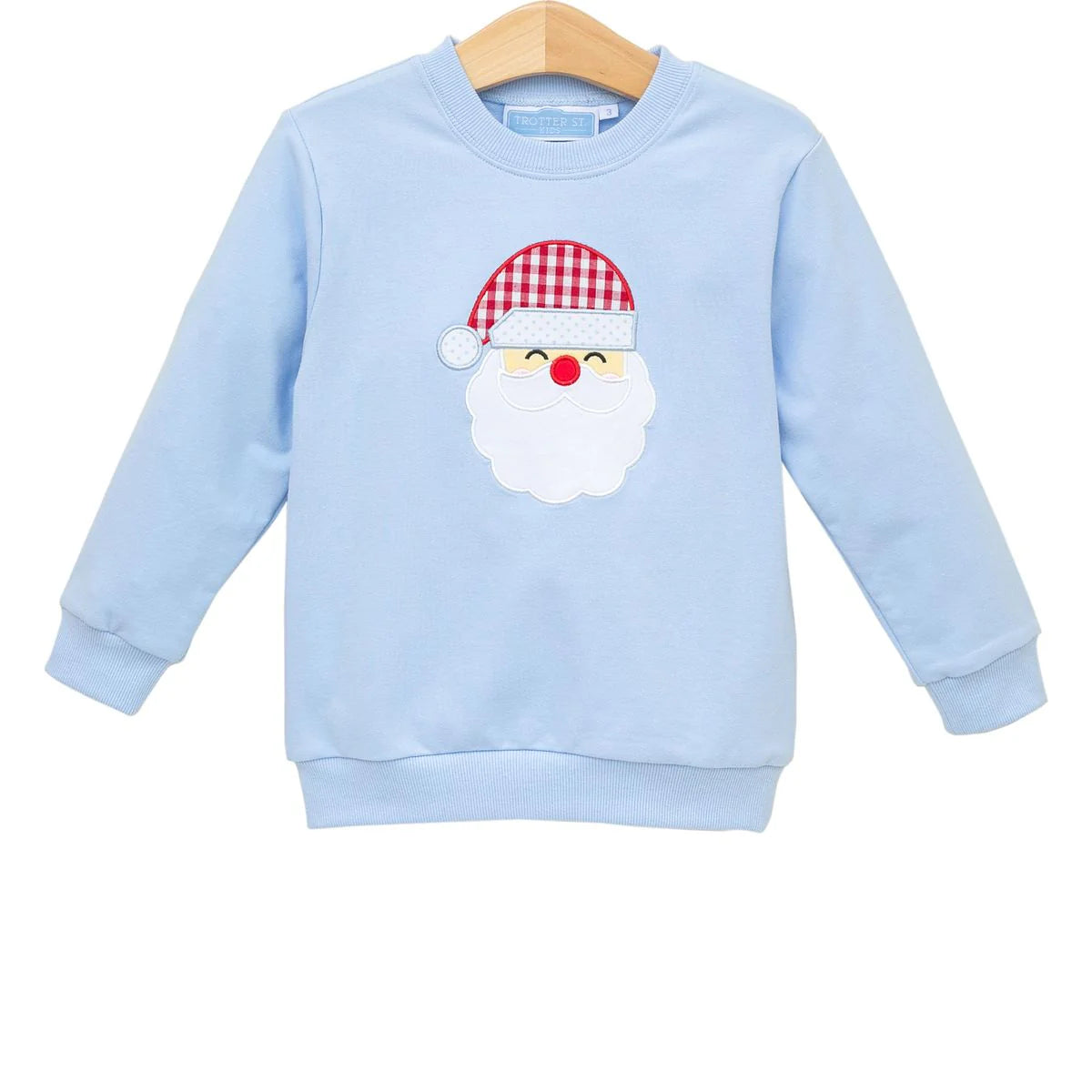 French Terry Pullover- Santa Light Blue