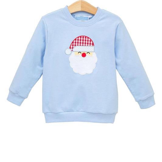 French Terry Pullover- Santa Light Blue
