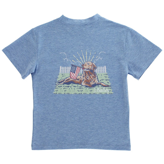 Logo Tee - Retriver on Heathered Blue