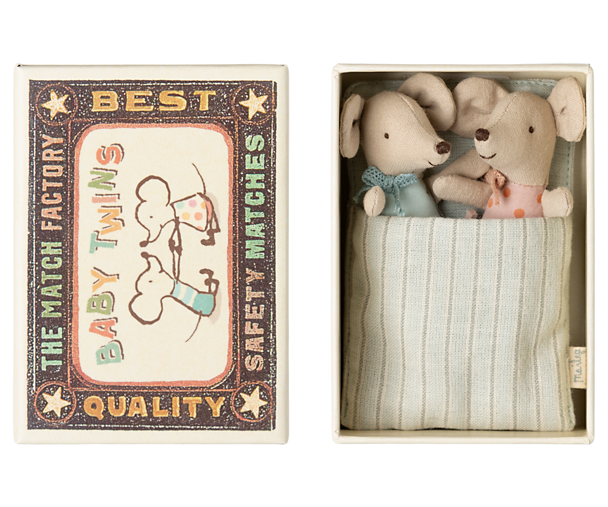 Maileg Baby Twins in Matchbox