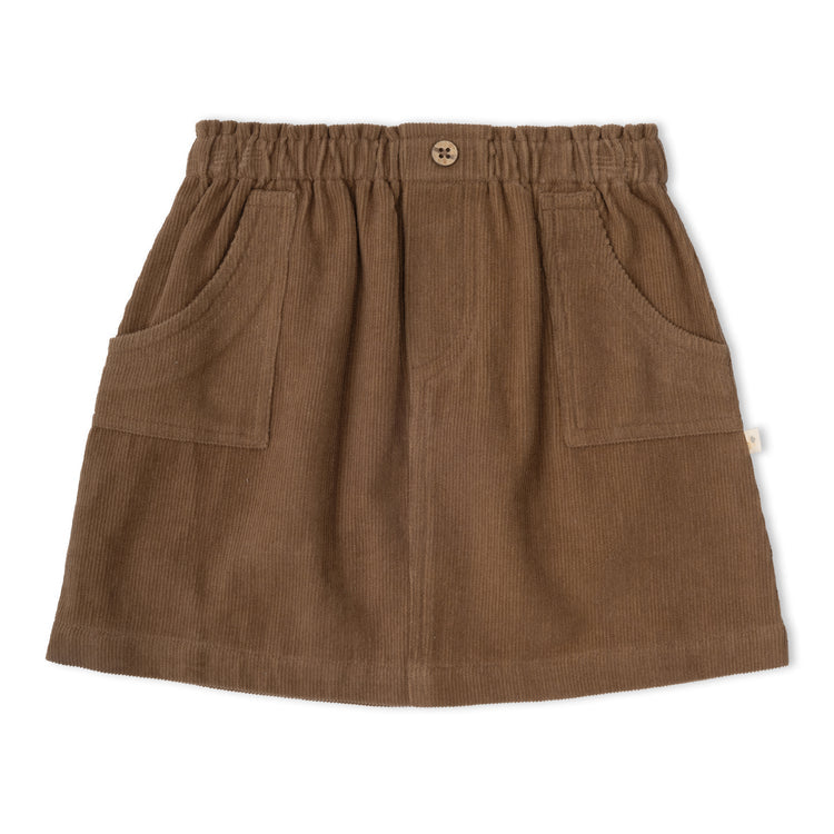 Organic Corduroy Skirt - Brown