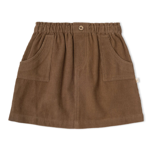 Organic Corduroy Skirt - Brown