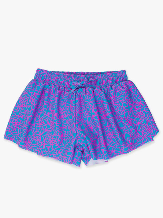 Neon Glow Active Butterfly Shorts