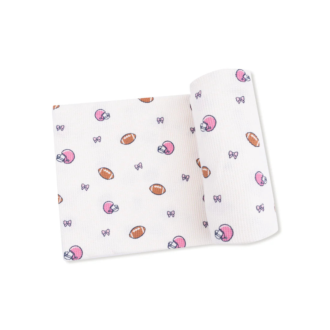 Footballs and Bows  Swaddle Blanket