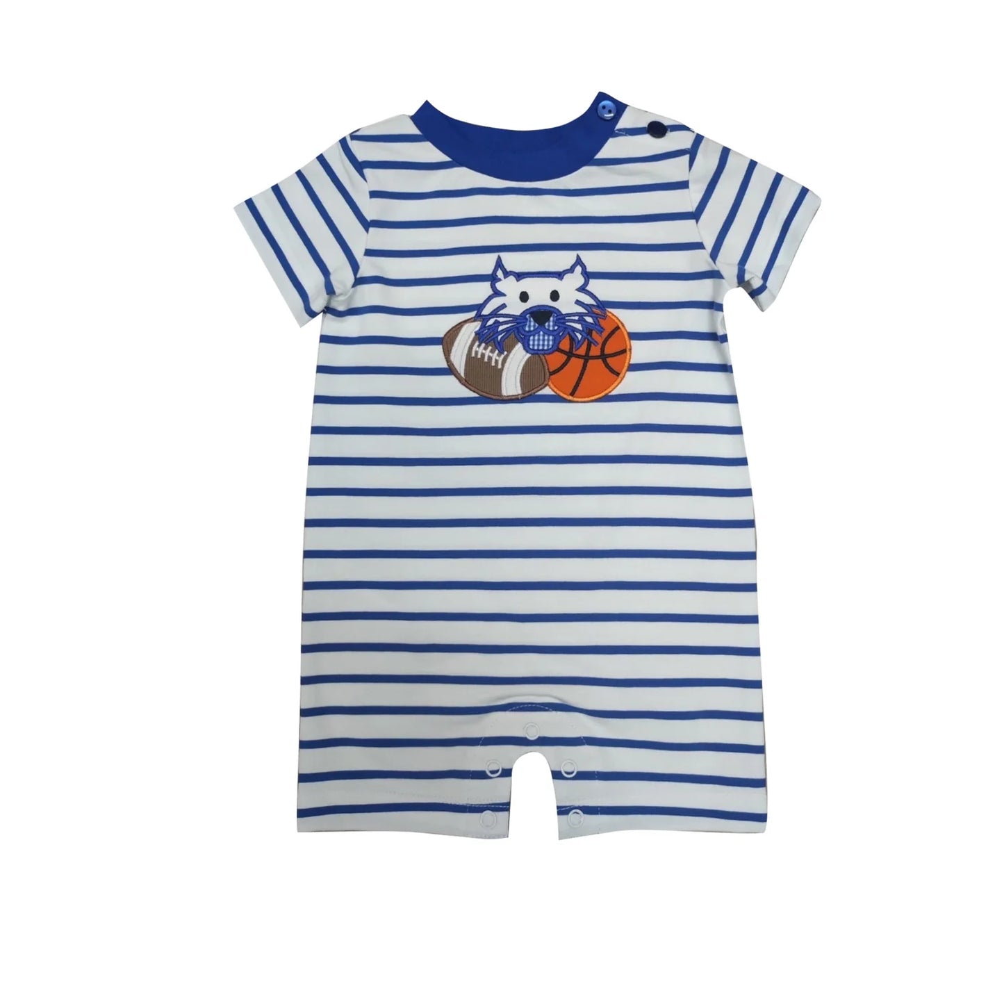 Royal Blue Boy's Wildcat Romper
